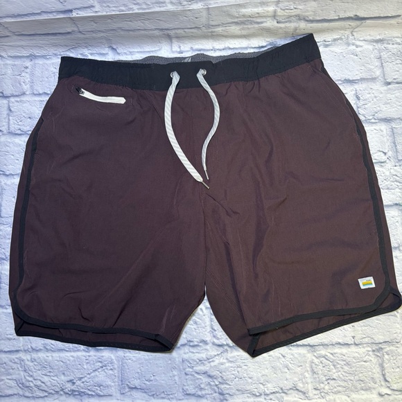Vuori Banks Athletic Shorts 7" Men's Size XXL Dark Maroon Athletic Workout Gym - Picture 11 of 11